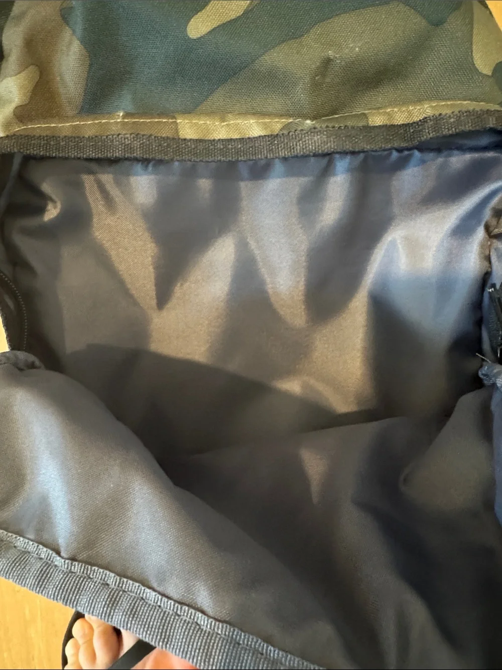 Adidas Camouflage Backpack with Neon Yellow Logo